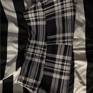 Navy blue and White Plaid pants